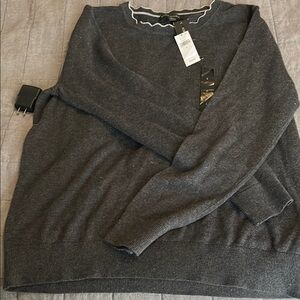 Banana Republic Gray-High-neck ruffled collar